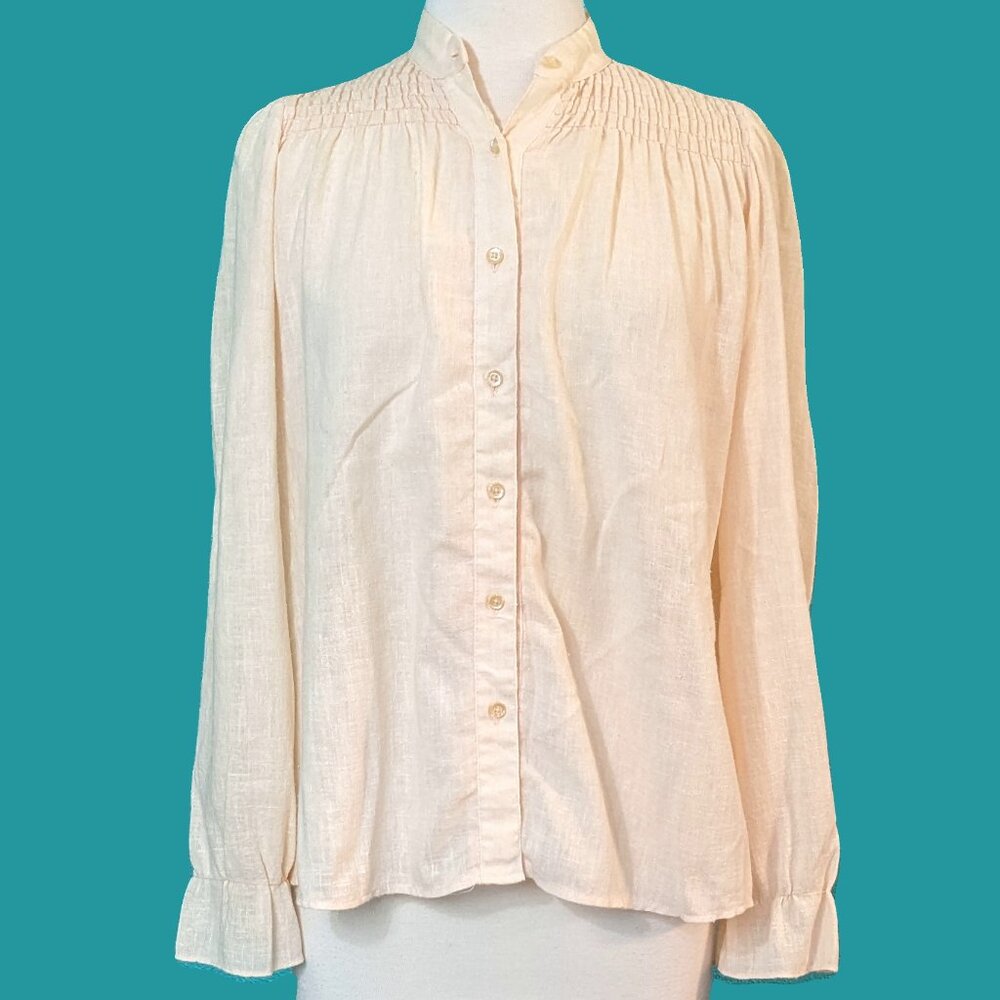 JH Collectibles Vintage Soft Peach Prairie Blouse Size 10/11 Preowned